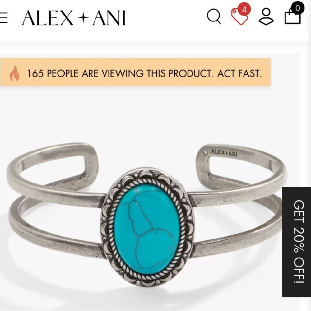 Alex and Ani Silver Bracelet with Turquoise Accent